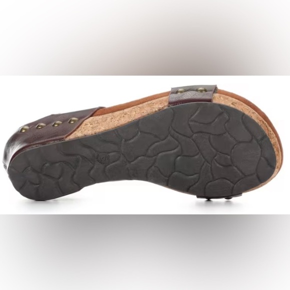 Elegant Brown Leather Wedge Sandals - Picture 6 of 7